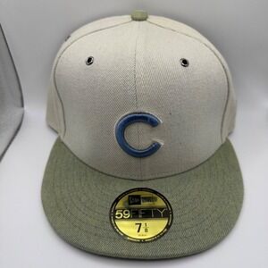 New Era 59Fifty Chicago Cubs‎ Denim/Olive Fitted Hat Size 7 1/8